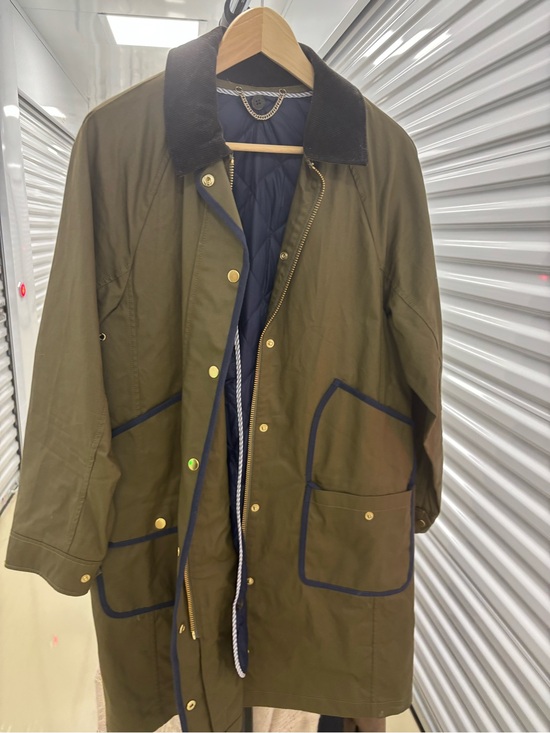 J. Crew Other - J. Crew Olive Green Raincoat with Navy Trim